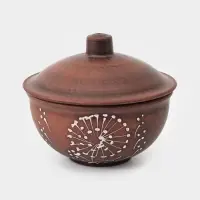 Кокотница &laquo;Одуванчик&raquo;, 700 мл, 15&times;15&times;14 см, красная глина