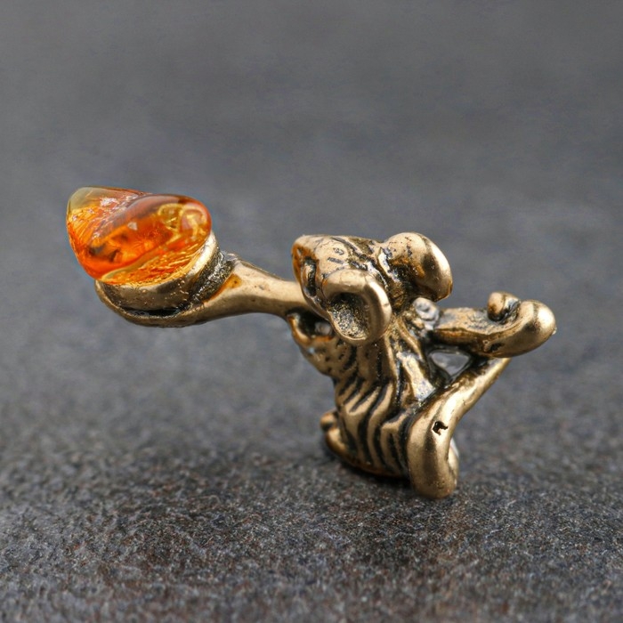 Сувенир кошельковый Сувенир кошельковый "Мышка с полной ложкой", с натуральным янтарём