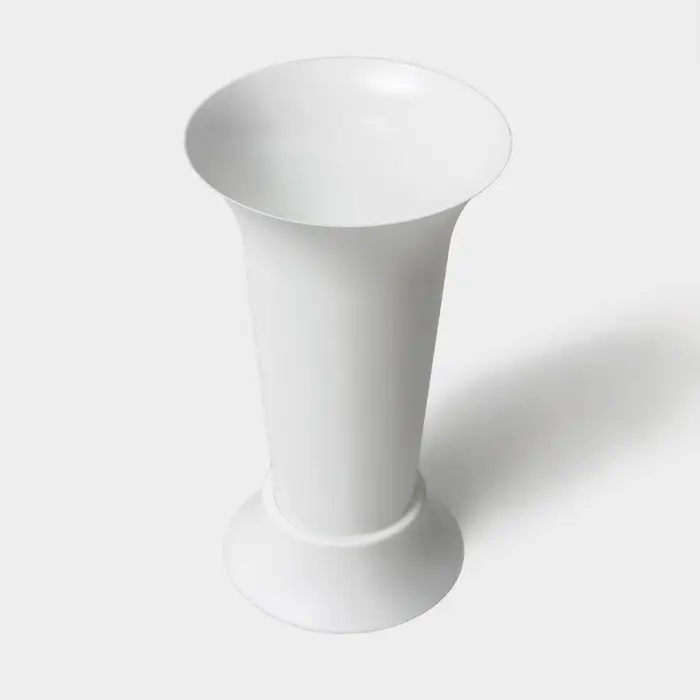 Ваза для цветов, 3 л, d=19 см, h=33 см, пластиковая, белая