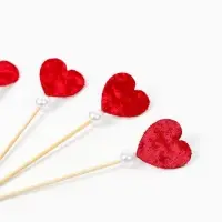Шпажки "сердечки бусинки" (набор 6 шт)