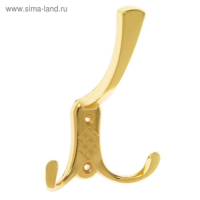 Крючок мебельный ТУНДРА TKT003, трехрожковый, золото Крючок мебельный ТУНДРА TKT003, трехрожковый, золото