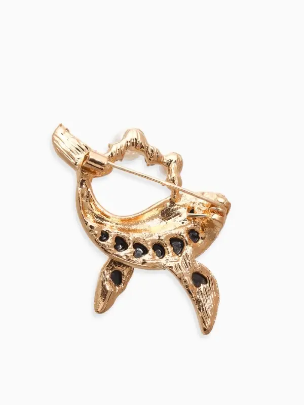 Брошь &laquo;Кит галиотис&raquo;, зелёная в золоте