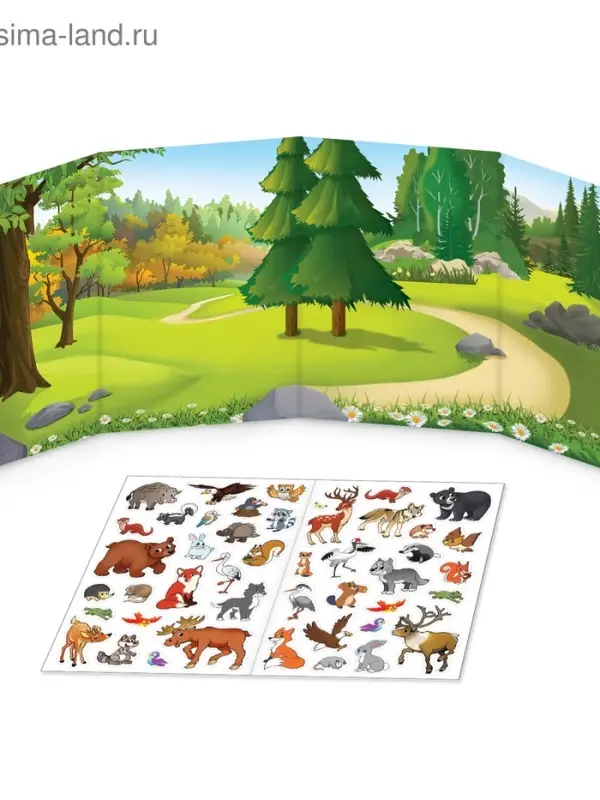 Многоразовые наклейки &laquo;Изучаем животных&raquo;, набор 2 шт.