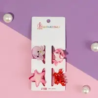 Краб для волос "Океан" (набор 4 шт) весельчаки, 3,5 см