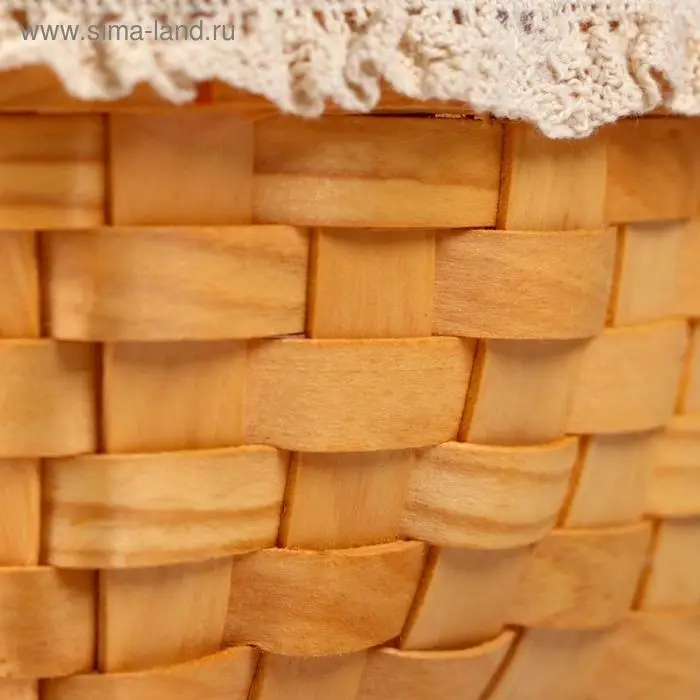 Корзина плетёная, секвойя, 12.5×12.5хН8/22 см, натуральный с окантовкой