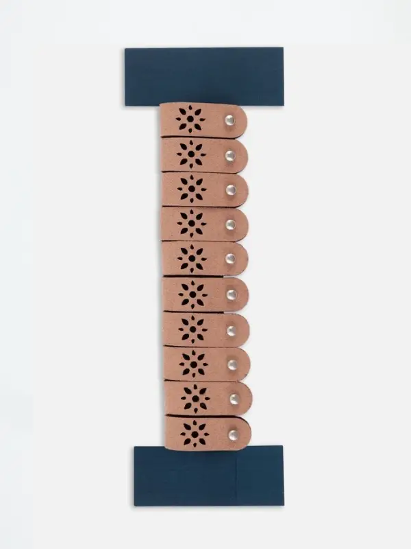 Бирка с кнопкой &laquo;Цветочек&raquo; TEIRA, 8&times;1.5 см, 10 шт., коричневая