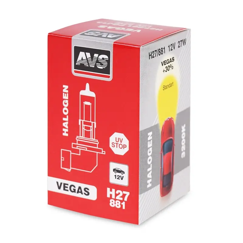 Галогенная лампа AVS Vegas H27/881 12V.27W.1шт.