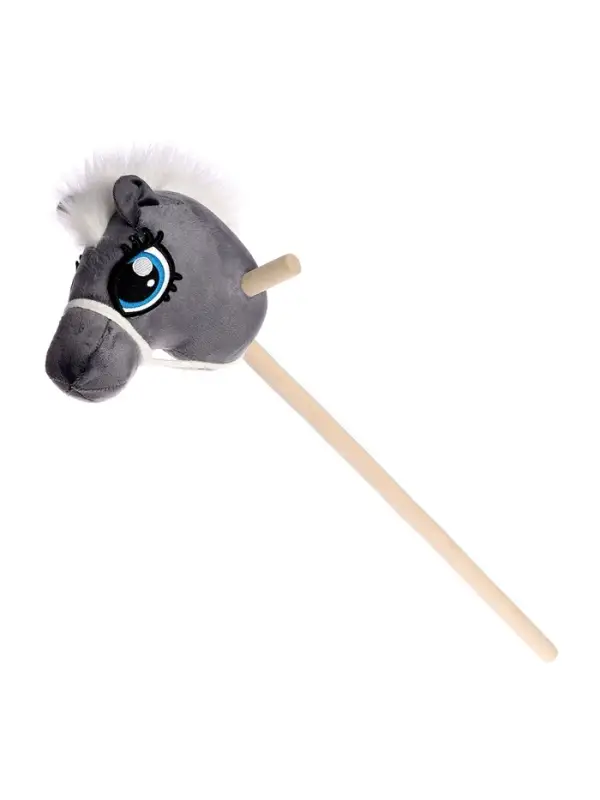 Мягкая игрушка ZABIAKA &laquo;Конь-скакун&raquo;, на палке, МИКС, серая