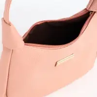 Сумка женская багет на молнии, 25&times;7&times;13.5 см, розовая