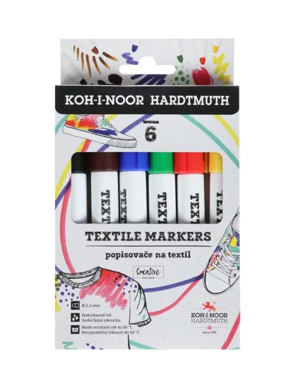 Набор маркеров для ткани 3205, круглых 2,5мм, 6цв: красн/син/зел/черн/желт/коричн, пластик.пакет 109 Набор маркеров для ткани 3205, круглых 2,5мм, 6цв: красн/син/зел/черн/желт/коричн, пластик.пакет 109