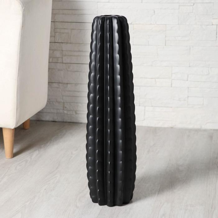 Ваза керамика напольная Ваза керамика напольная "Кактус" 6х58 см, чёрный