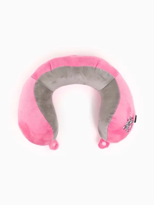 Подушка для путешествий бархатная формовая Подушка для путешествий бархатная формовая "Самолет", розовая