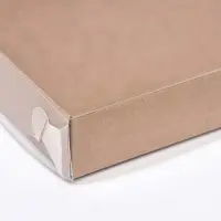 Кондитерская упаковка, крафт с PVC крышкой, 16×16×3 см