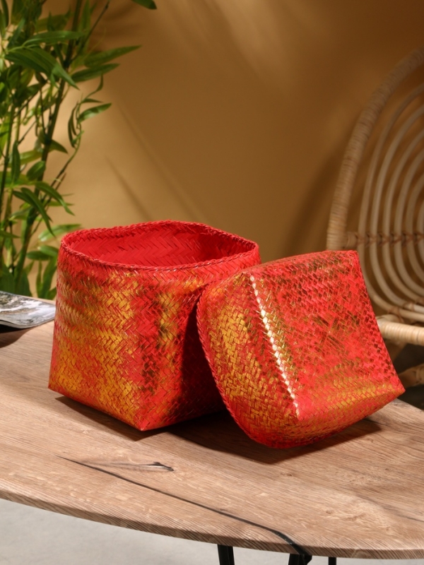 Корзинка плетеная Корзинка плетеная "Голден" 20х20х26 см, розовый