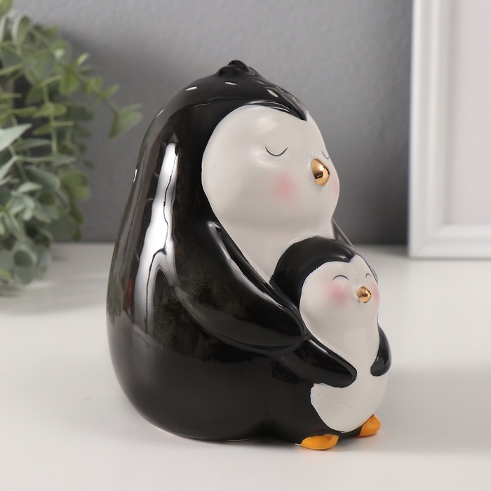 Копилка керамика  Копилка керамика "Пингвин с малышом" 10х11,9х13,8 см