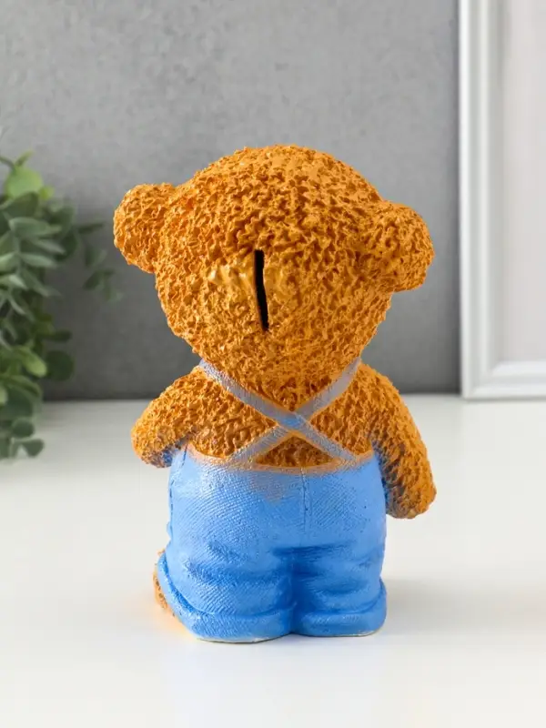 Копилка Копилка "Мишка в джинсах" коричневый, 19,5х13х11 см