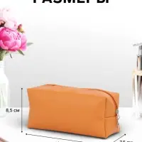 Косметичка женская ONE COLOR, на молнии, экокожа, бежевая