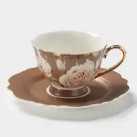 Чайная пара WY Pink O'hara, фарфор, 220 мл, бежевая