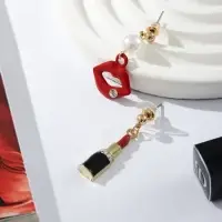 Серьги ассорти &laquo;Красотка&raquo;, помада, губы, красно-чёрные в золоте