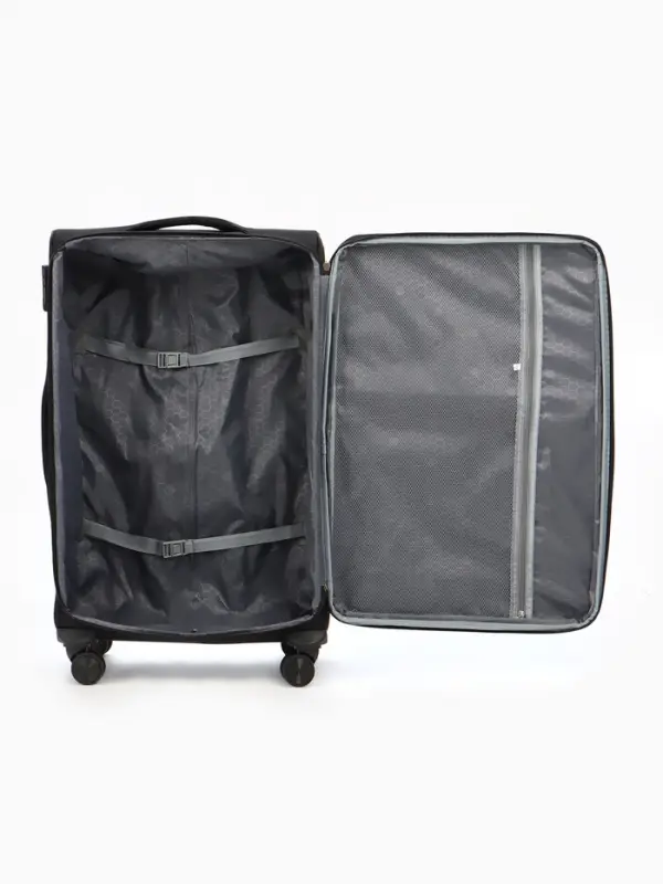 Чемодан на колёсах TEXTURA, кодовый замок, с увеличением, 47&times;30&times;78 см, 28", чёрный