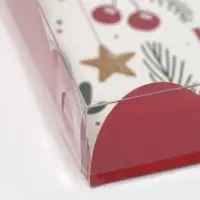 Коробка для кондитерских изделий с пластиковой крышкой «Ёлочные шары», 21 х 21 х 3 см