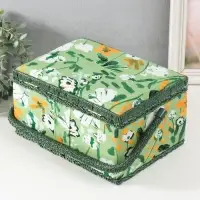 Шкатулка для рукоделия и шитья &laquo;Летние цветы на зелёном&raquo;, хранение ниток, иголок, мелочи, 19&times;26&times;14.5 см