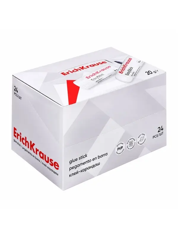 Клей-карандаш, ErichKrause EasyStick, PVP, быстрое склеивание, 20 г