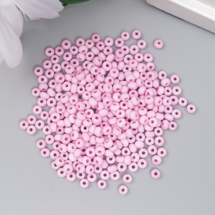 Бисер стекло 8/0  Бисер стекло 8/0 "Маршмеллоу. Матовый. Серо-фиолетовый" 10 гр