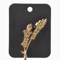 Брошь &laquo;Колосья&raquo; пшеницы, цвет жёлтый в золоте