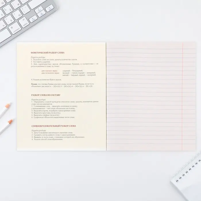 Тетрадь в линейку, предметная, 48 л.,на скрепке, А5 &laquo;ПРИРОДА. Русский язык&raquo;