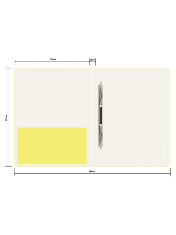 Папка с пружинным скоросшивателем А4, 700 мкм, 27 мм, Calligrata Double Neon, внутренний карман, до 180 листов, желтый неон Папка с пружинным скоросшивателем А4, 700 мкм, 27 мм, Calligrata Double Neon, внутренний карман, до 180 листов, желтый неон