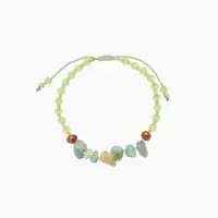 Браслет, длина 16 см, цв. фисташковый, золотой