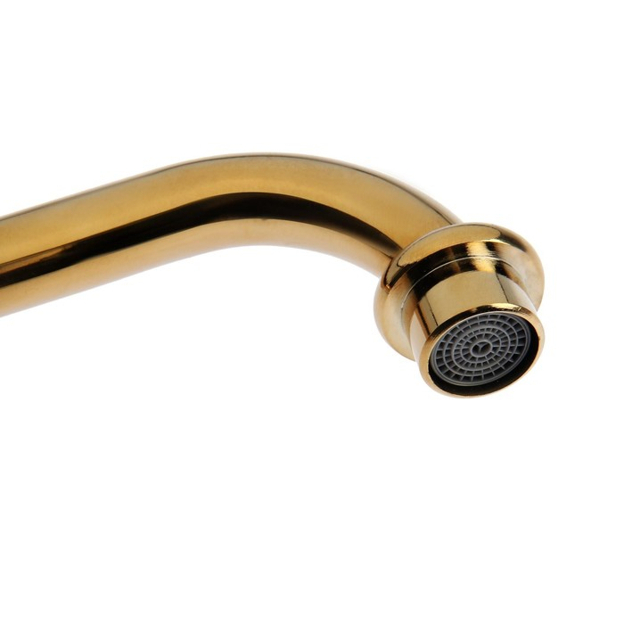 Смеситель для раковины ZEIN Ретро, высокий излив, без подводки, латунь, цвет золото Смеситель для раковины ZEIN Ретро, высокий излив, без подводки, латунь, цвет золото