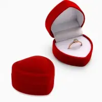 Футляр под кольцо, серьги &laquo;Сердце с рамкой из точек&raquo;, бархатный, 5&times;5 см (&plusmn;0.5 см ), красный