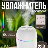 Увлажнитель воздуха HM-20, ультразвуковой, 220 мл, с подсветкой, 1.5 Вт, от USB, белый