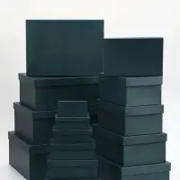 Набор подарочных коробок 15 в 1 &laquo;Темно-зелёный&raquo; 47.5&times;36&times;17.5 - 13&times;8&times;4.5 см