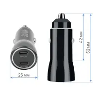 Автомобильное ЗУ AVS UC-740, 2 PD Type-C, 6.0 А, 40 Вт (A07318S)