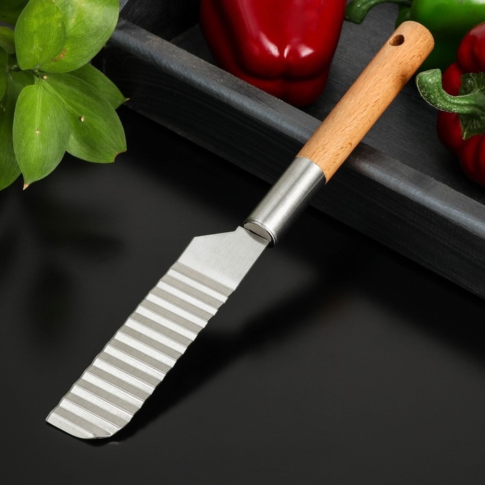 Нож для фигурной нарезки Доляна «Валдай», нержавеющая сталь, цвет бежевый Нож для фигурной нарезки Доляна «Валдай», нержавеющая сталь, цвет бежевый