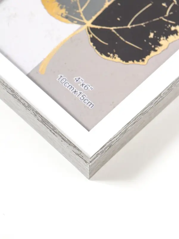 Фоторамка пластик 10х15 см "Современная классика" серый и белый 16х10,8х1,5 см