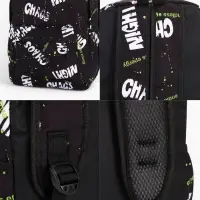 Рюкзак школьный на молнии, с карманами, с абстрактным принтом, 30&times;13&times;42 см, чёрный