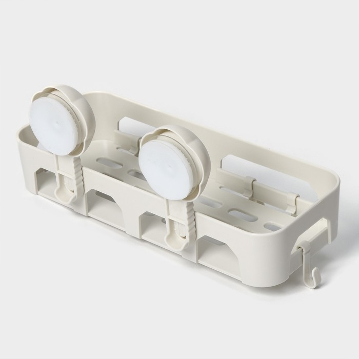 Полка на вакуумных присосках, 30×13×16 см, цвет белый Полка на вакуумных присосках, 30×13×16 см, цвет белый