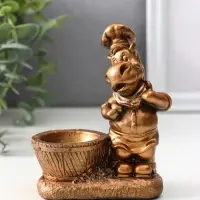 Фигура с подставкой для мелочей «Шеф повар», 12×9.5×5.5 см, бронза
