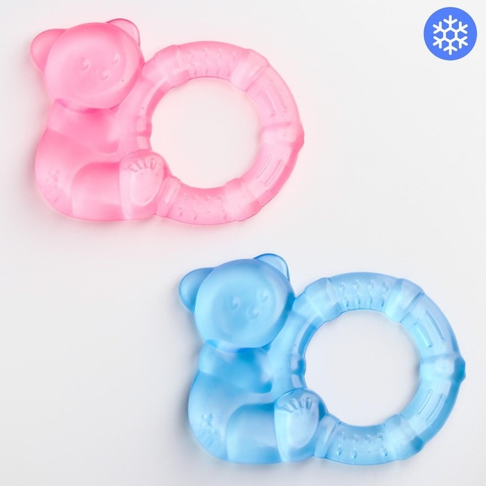 Прорезыватель охлаждающий с водой Крошка Я «Мишка с колечком», цвет МИКС