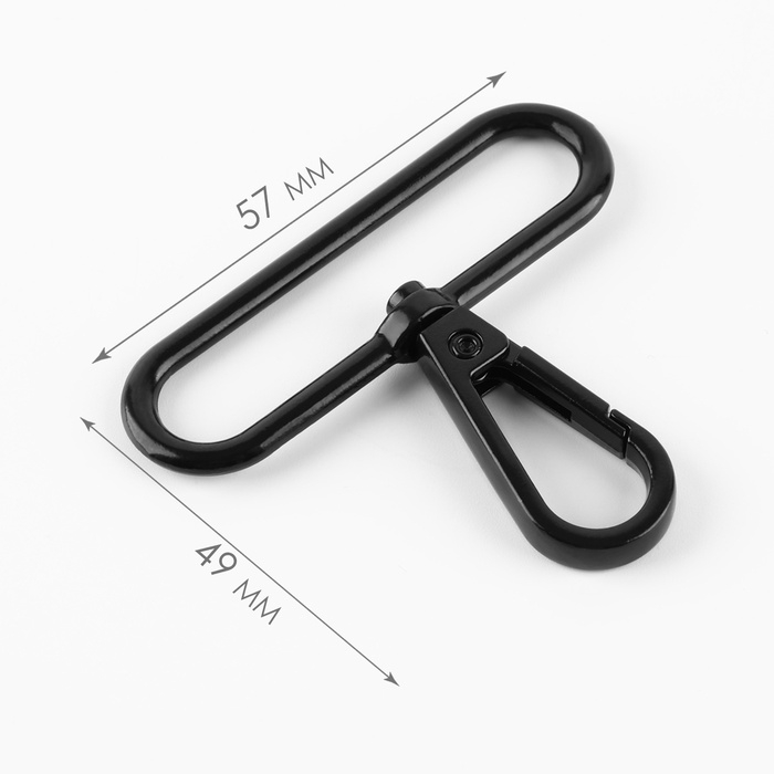 Карабин металлический, 49 х 57 мм / 50 х 3.5 мм, 5 шт, цвет чёрный матовый Карабин металлический, 49 х 57 мм / 50 х 3.5 мм, 5 шт, цвет чёрный матовый