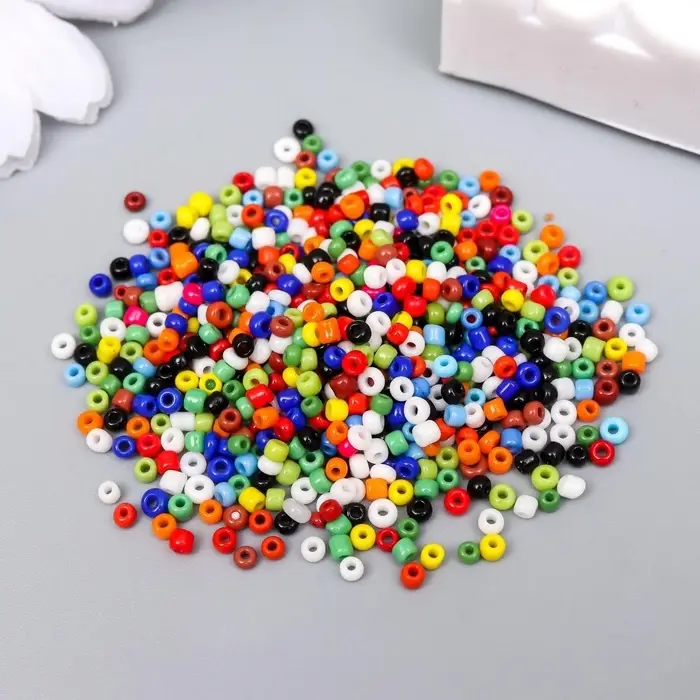 Набор бисера для плетения круглый «Арт Узор. Разноцветный», 12/0, 30 г, для рукоделия Набор бисера для плетения круглый «Арт Узор. Разноцветный», 12/0, 30 г, для рукоделия