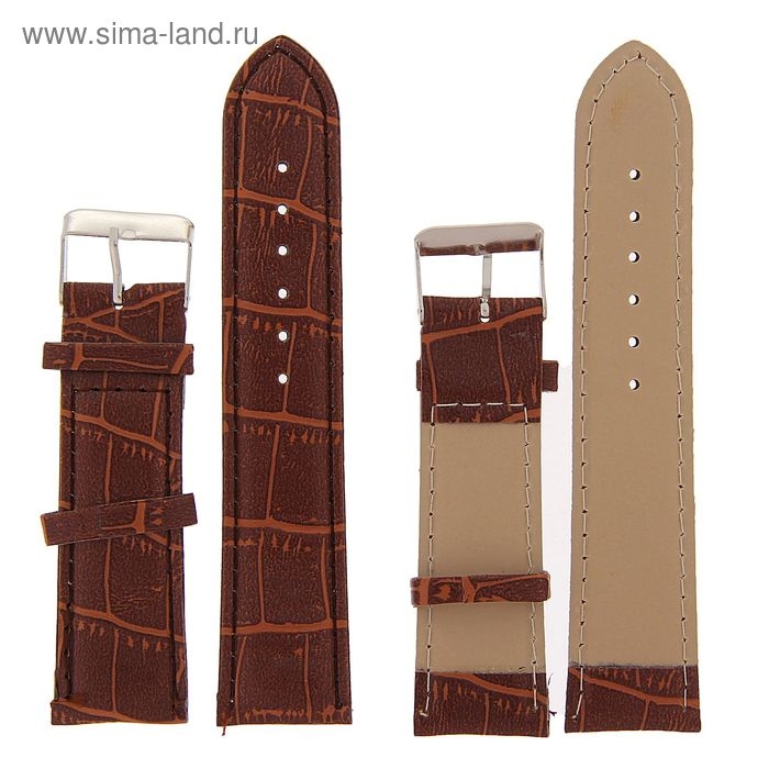 Ремешок для часов Ремешок для часов "Соломон", 22 мм, экокожа, l-19 см, коричневый