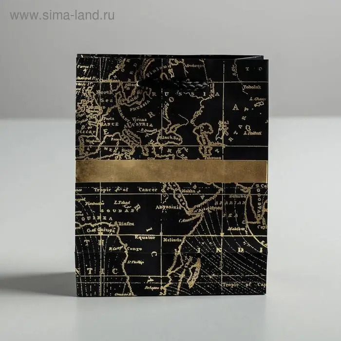 Пакет подарочный ламинированный, упаковка, &laquo;Gold present&raquo;, S 12 х 15 х 5.5 см