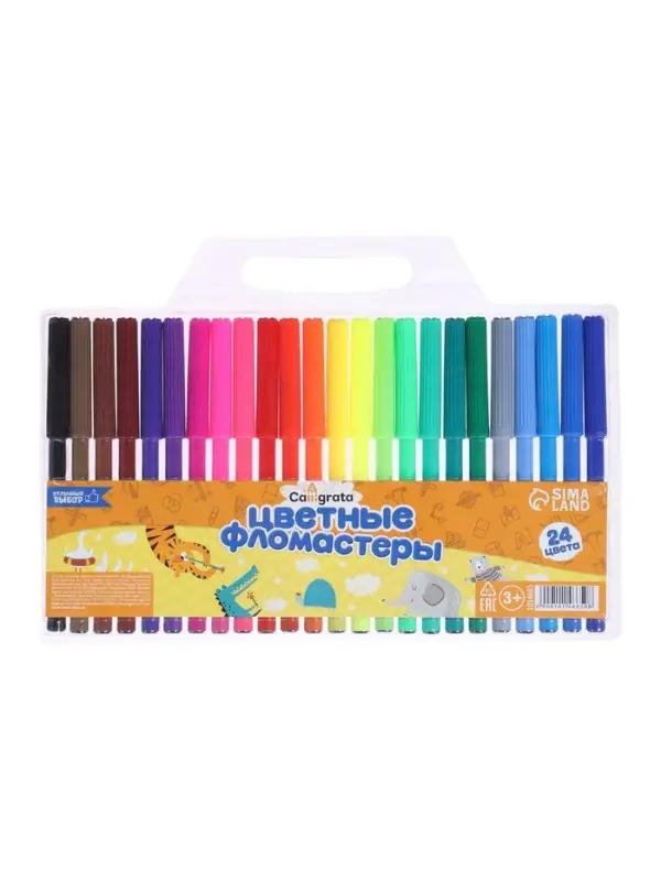 Фломастеры 24 цвета, вентилируемый колпачок, блистер
