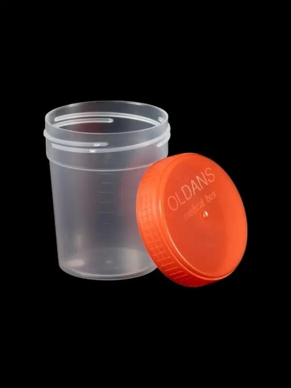 Контейнер для биоматериалов 120 мл, завинчивающаяся крышка, матовое окно, индивидуальная упаковка Контейнер для биоматериалов 120 мл, завинчивающаяся крышка, матовое окно, индивидуальная упаковка