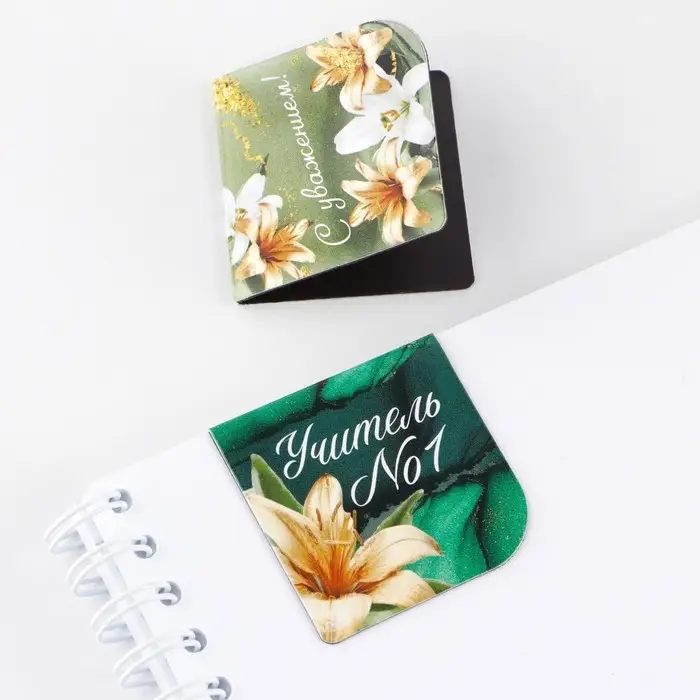 Магнитные закладки для книг в открытке «Учителю: Учитель №1», 4 шт. Магнитные закладки для книг в открытке «Учителю: Учитель №1», 4 шт.